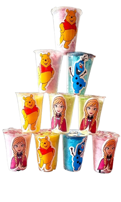 Bardak Pamuk Şeker Çizgi Karakterli 400cc (10'lu)